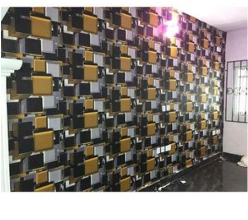 3D wallpaper brown/black and white box designed wallpaper