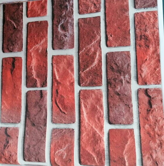 3D multi coloured brick wallpaper