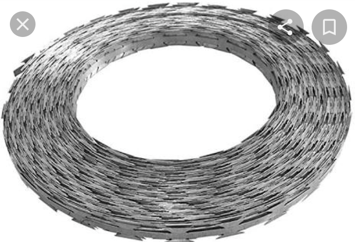 Razor Wire Helical Barbed Wire Galvanized Steel  (15 meters)