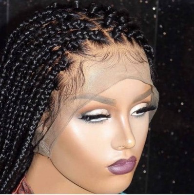 Lace front box braids wig with baby hair