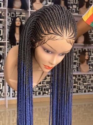 Two tone all back Ghana weaving lace wig