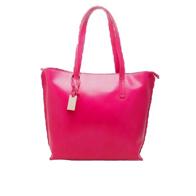 SHALATEL JASMINE GENUINE LEATHER SHOPPER  FUCHSIA