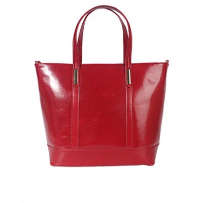 SHALATEL SAVINA ITALIAN LEATHER TOTE  RED
