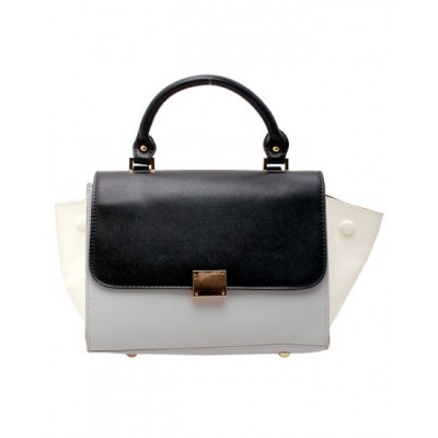 Shalatel Romanna Colour Block Fashion Handbag - Black  White