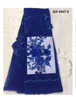 Flower embroidered net fabric 5Yards