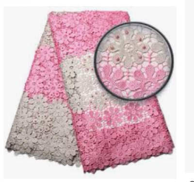 Two colors African lace fabric 5 Yards