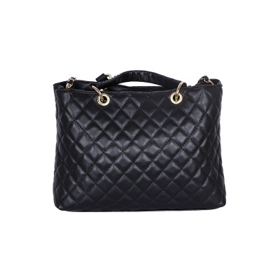 Shalatel Anneta Genuine Quilted Leather Shoulder Bag - Navy Blue