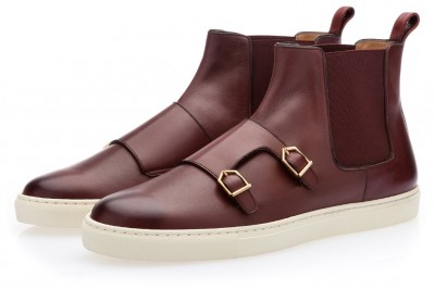 Mens hi-top Brown Cogna Shoe  A Pair of Free Sock