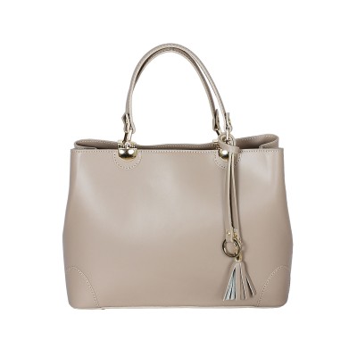 Shalatel Simona Genuine calf Leather Tote - Beige