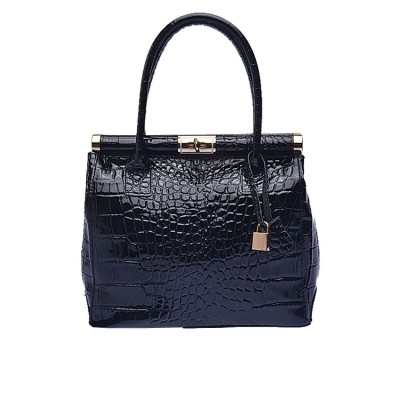 Shalatel Adalina Patent Genuine  Leather Tote - Black