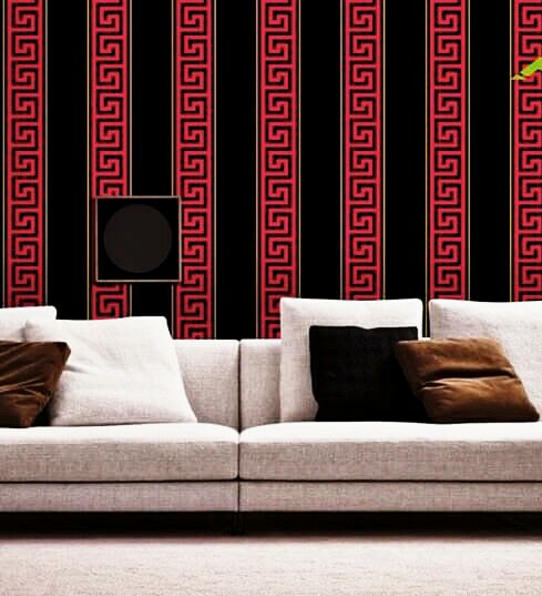 3D red and black designed wallpaper